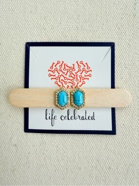 *Pave Set Stone Charm* KEEP COLLECTIVE Retired $14 Each Turquoise